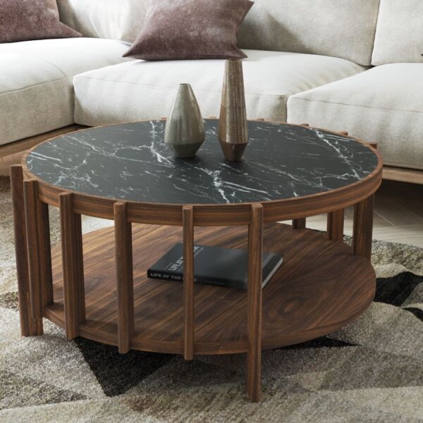 coffee table black marble